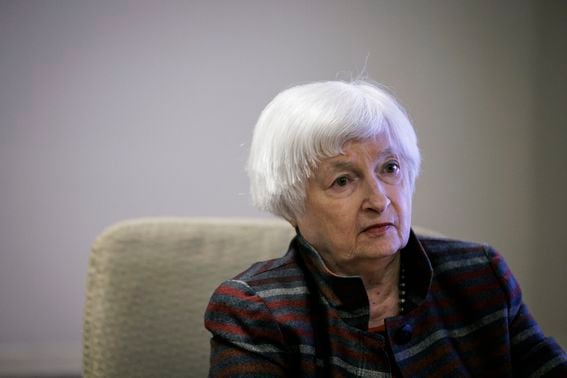 Treasury Secretary Janet Yellen chairs the Financial Stability Oversight Council, which has warned it might take action on stablecoins if Congress doesn't. (Samuel Corum/Getty Images)
