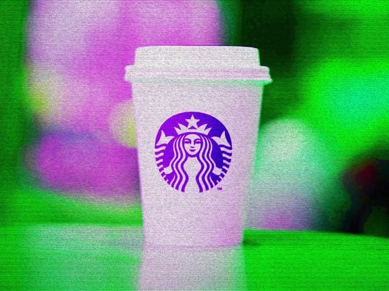 CDCROP: Starbucks coffee cup photomosh (Ricko Pan/Unsplash, modified by CoinDesk)