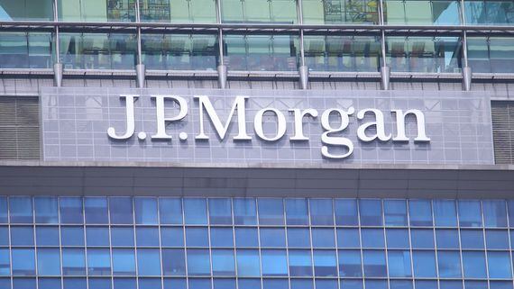 JPMorgan sign on the side of an office building