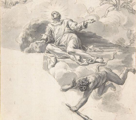 "A Saint Triumphant Over the Devil," by an unknown 18th century German artist. (Metropolitan Museum of Art)