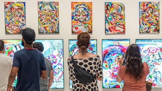 Digital artist FEWOCiOUS auctions his NFT art at Christie's. (Noam Galai/Getty Images)