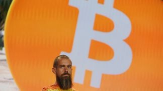 Former Twitter CEO Jack Dorsey appears at a Bitcoin conference in Miami in 2021. (Photo by Joe Raedle/Getty Images)