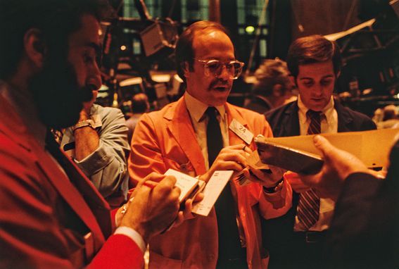 Traders on the floor at the New York Stock Exchange, New York City, USA, 2nd June 1981. (Photo by Barbara Alper/Getty Images)