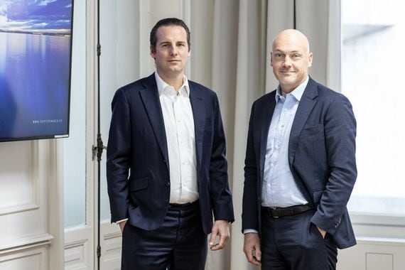 Jan Brzezek, founder and CEO of Crypto Finance Group (left), and Rupertus Rothenhaeuser, CEO of Crypto Broker AG 