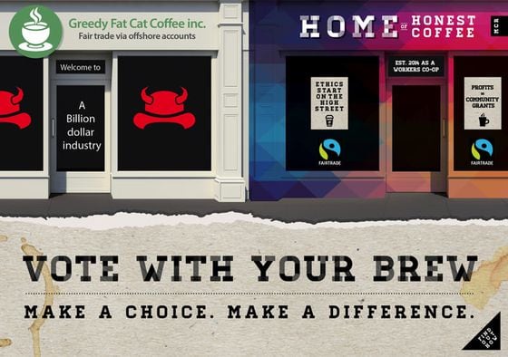  The campaign poster for The Home of Honest Coffee