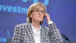 The EU's Mairead McGuinness would like to see a political compromise on a crypto bill set to be finalized this month. (Thierry Monasse/Getty Images)