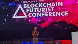 Vitalik Buterin speaks at the Blockchain Futurist Conference in Toronto. (Aoyon Ashraf/CoinDesk)