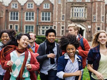 CDCROP: Excited university students (Getty Images)