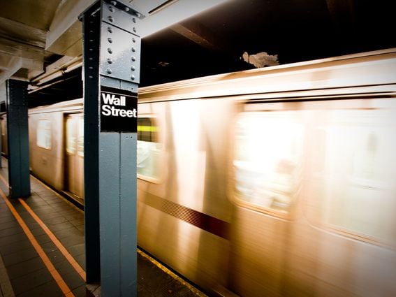 Wall Street subway station.