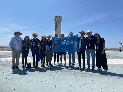 Some of the MoonDAO members in Van Horn, Texas, after the launch. (MoonDAO)