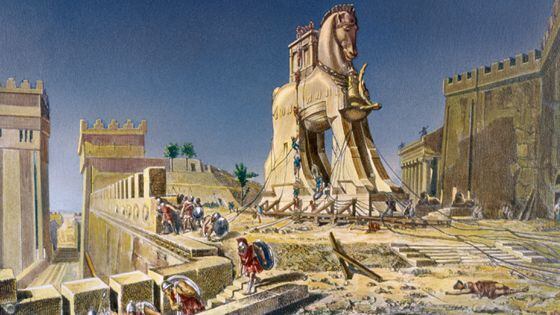 The Trojan horse, after a painting by Henri Motte (Corcoran Gallery/Getty Images)