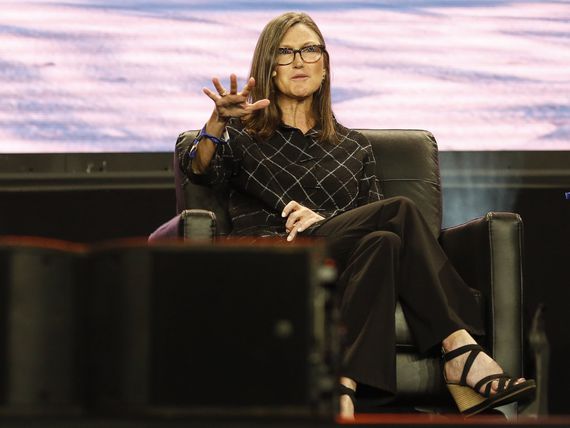 Ark Invest CEO Cathie Wood (Marco Bello/Getty Images, modified by CoinDesk)