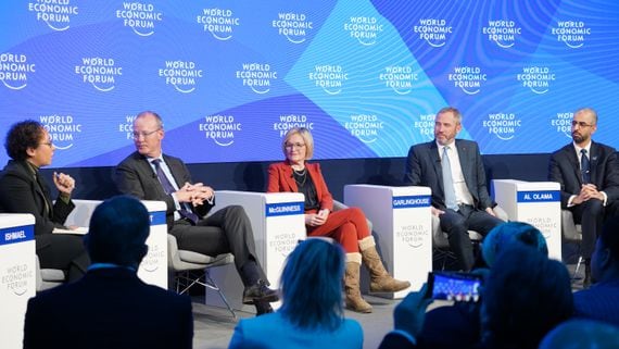 Regulators and a crypto CEO spoke on a panel at the World Economic Forum's annual meeting on Thursday. (Nikhilesh De/CoinDesk)