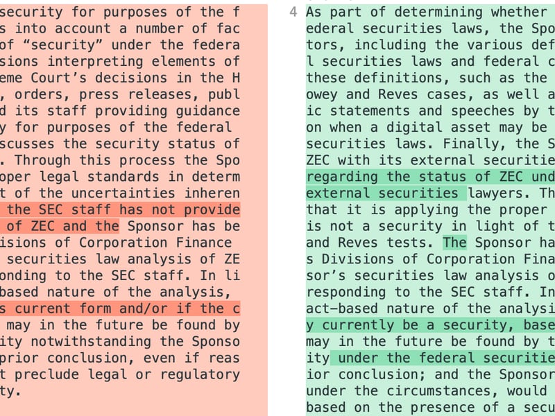 Further changes from the June filing (left) to August (right) suggest a fast-evolving situation.