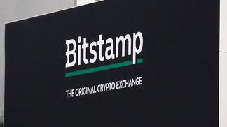 The Bitstamp booth at a crypto conference. (Danny Nelson/CoinDesk)