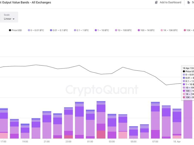 Bitcoin exchange inflow: spent outflow value band (CryptoQuant)