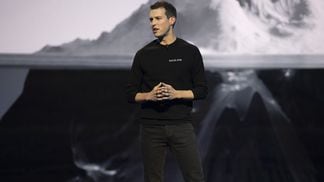 Block.one CEO Brendan Blumer speaks at the Voice launch event, June 2019.