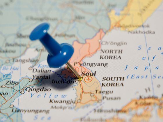 north_south_korea_pin_map_shutterstock