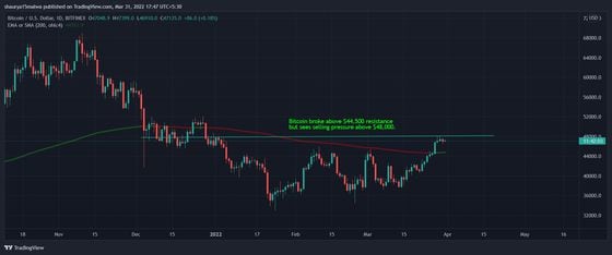 Bitcoin could move higher in the coming months, analysts say. (TradingView)