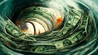 AI Artwork Whirlpool of Money Cash (Midjourney/CoinDesk)
