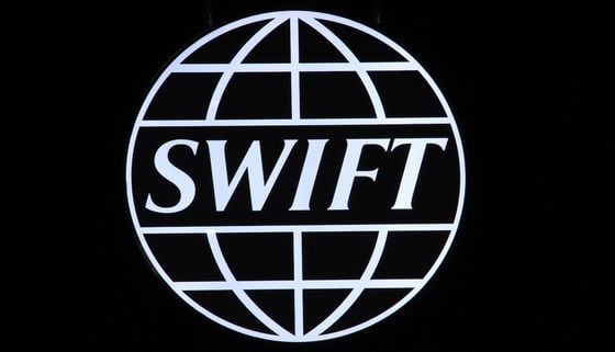 Swift logo at Sibos, 2016
