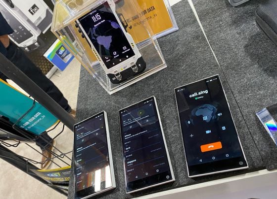 The Pundi X BOB phone. (Photo by Brady Dale for CoinDesk)