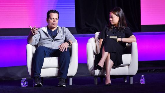 Anthony Scaramucci and Tracy Wang (Shutterstock/CoinDesk)