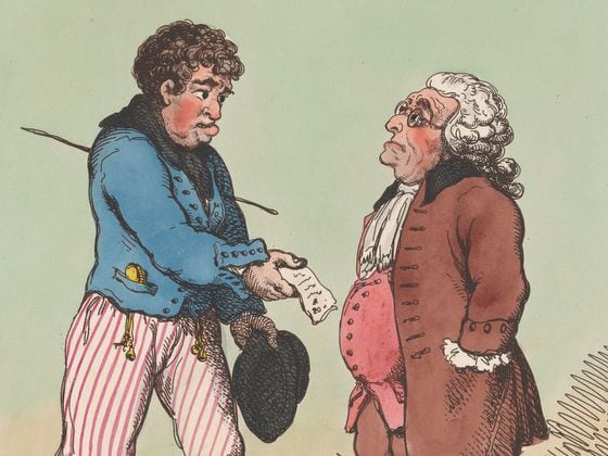 "The Sailor and the Banker," Thomas Rowlandson, 1799 (Metropolitan Museum of Art)
http://www.metmuseum.org/art/collection/search/739684