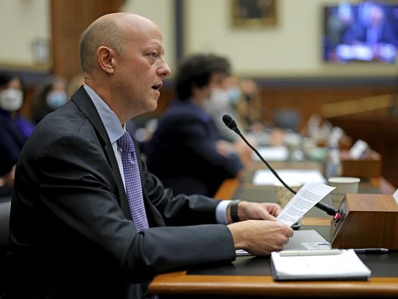 Circle CEO and founder Jeremy Allaire testifies before the House Financial Services Committee on December 8, 2021 in Washington, DC. Allaire has been among the most proactive crypto leaders in welcoming regulatory oversight – a controversial stance that is paying off in a big way. (Alex Wong/Getty Images)