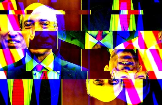 Chairman for the U.S. Securities and Exchange Commission Gary Gensler. (SEC, modified by CoinDesk)