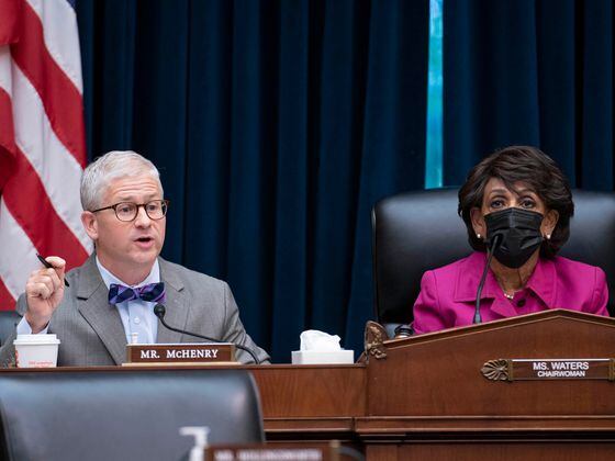 U.S. Rep. Patrick McHenry (R-NC), the top Republican on the House Financial Services Committee, and Chairwoman Maxine Waters (D-CA)