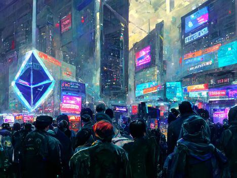 CDCROP: Ethereum New Years Eve NYC (Midjourney/CoinDesk)