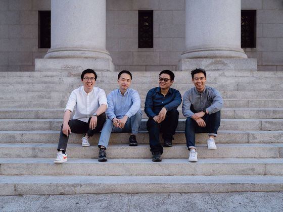 Magic Eden’s four co-founders (left to right): CEO Jack Lu, CTO Sidney Zhang, Chief Engineer Zhoujie Zhou and COO Zhuoxin Yin. (Magic Eden)