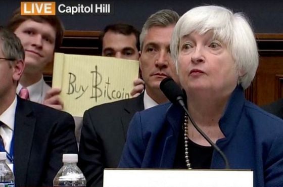 "Bitcoin sign guy" 