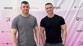 Hedge co-founders Sebastian Grubb (left) and Chris Coudron pose for a photo. (Hedge)
