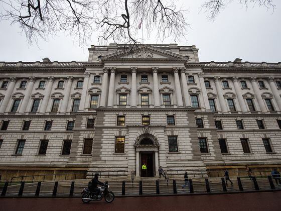 The U.K. Treasury, which needs to propose laws that would extend financial marketing restrictions to crypto. (Jack Taylor/Getty Images)
