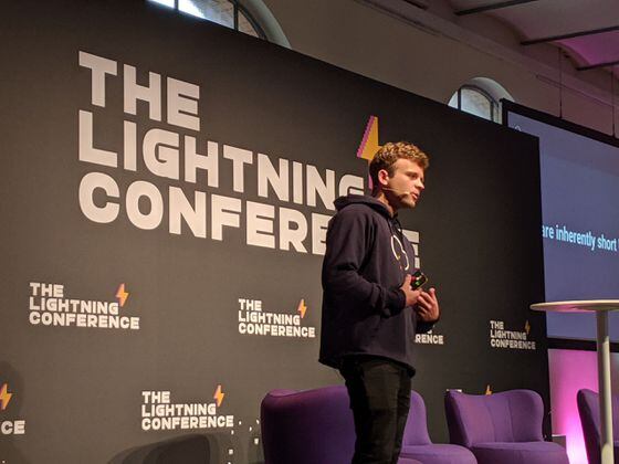 Zap founder Jack Mallers speaks at the 2019 Lightning Conference in Berlin. (Will Foxley/CoinDesk archives)