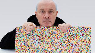 Damien Hirst with some of the works in his "The Currency" collection. (Damien Hirst)