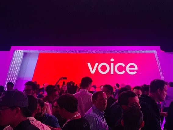Crowded room at the Block.One announcement for Voice. Photo by Brady Dale.