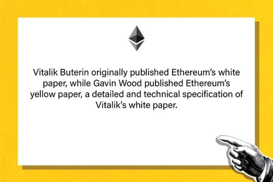 Vitalik Buterin originally published Ethereum’s white paper, while Gavin Wood published Ethereum’s “yellow paper,” a detailed and technical specification of Vitalik’s white paper.