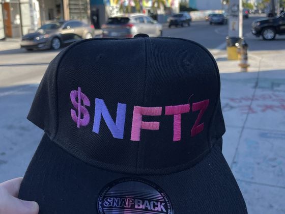 A gem of an NFT hat. (Will Gottsegen/CoinDesk)