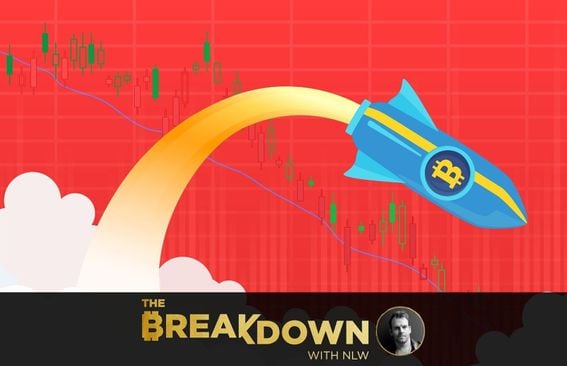 Bitcoin rocket crash flying down.