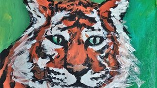 "Tiger" by 9-year-old SeviLovesArt, for sale at Foundation. (SeviLovesArt/Foundation)