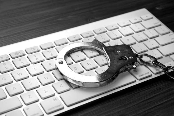 keyboard and handcuffs
