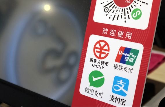 Customers at a coffee shop in Beijing can use the digital yuan to pay. 