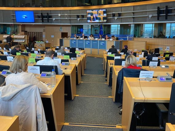 A European Parliament committee discusses FTX collapse. (Jack Schickler/CoinDesk)