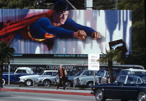 Superman Billboard in West Hollywood (Photo by Robert Landau/Corbis via Getty Images)