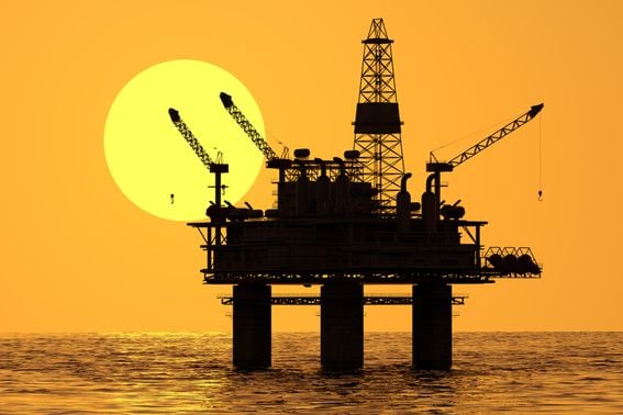 oil platform, rig, gold, sunshine, gold coin, has it all really, i love it deeply