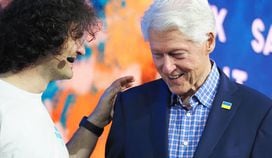 Sam Bankman-Fried and former U.S. President Bill Clinton at Crypto Bahamas conference in Nassau in April 2022 (Danny Nelson/CoinDesk)