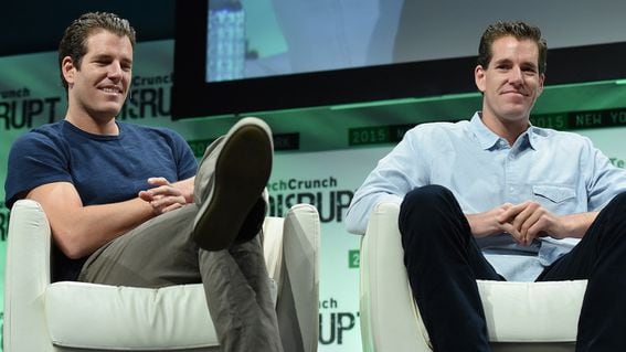 NEW YORK, NY - MAY 06:  Co-Founders at Winklevoss Capital, Tyler Winklevoss (L) and Cameron Winklevoss speak onstage during TechCrunch Disrupt NY 2015 - Day 3 at The Manhattan Center on May 6, 2015 in New York City.  (Photo by Noam Galai/Getty Images for TechCrunch) *** Local Caption *** Tyler Winklevoss;Cameron Winklevoss